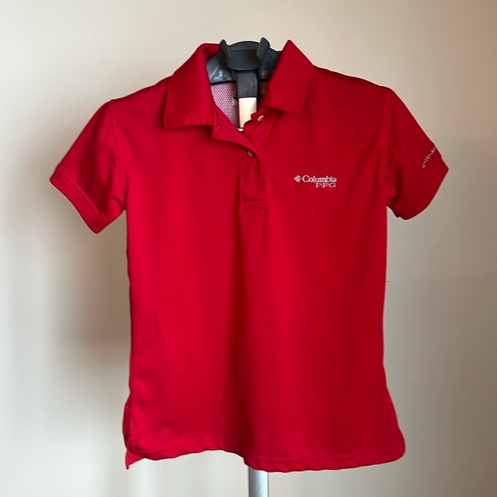 Columbia performance fishing gear polo red button up‎ women’s size small outdoor